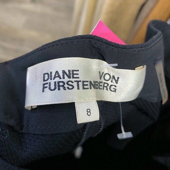 Diane Von Furstenberg Black Waffled Tapered Pants - Picture 4 of 4